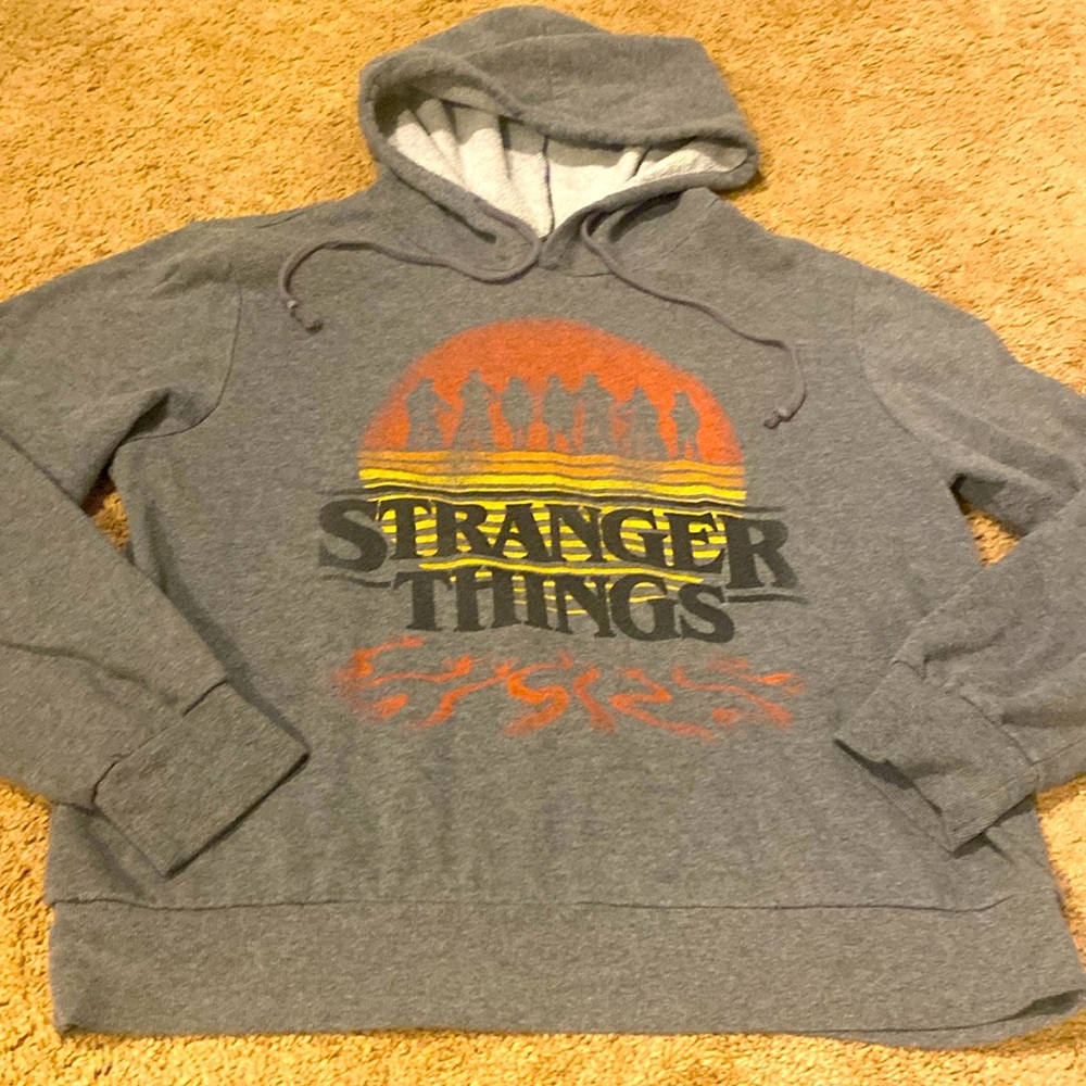Stranger Things womens hoodie sweatshirt Sz Xl L gray